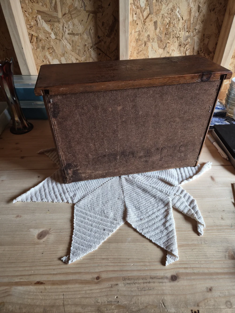 Vintage Wooden Roll-Top Bread Box in Warm Brown